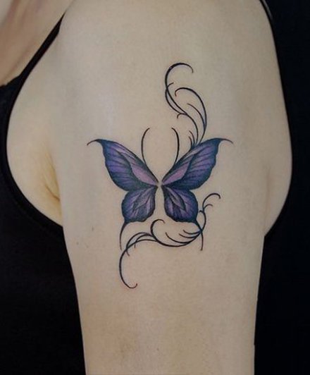 很小清新的一组蝴蝶纹身作品图片