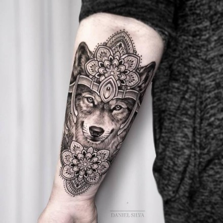 狼头主题的一组狼纹身图案赏析