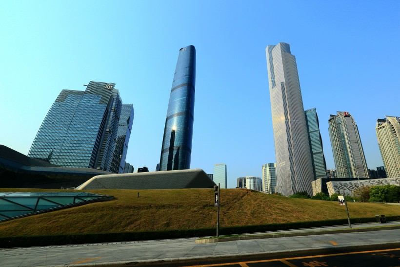 广州双子塔建筑风景图片(12张)