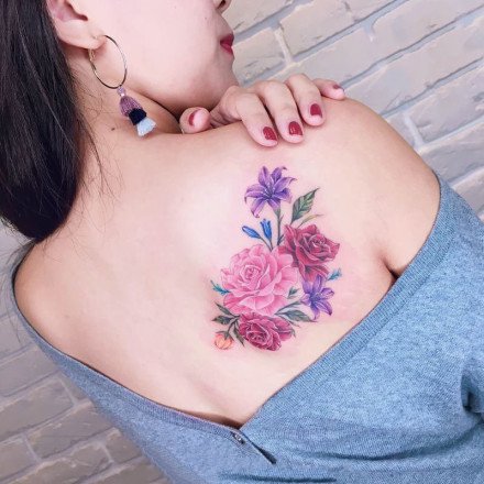 紫色调适合女生的一组小清新纹身图