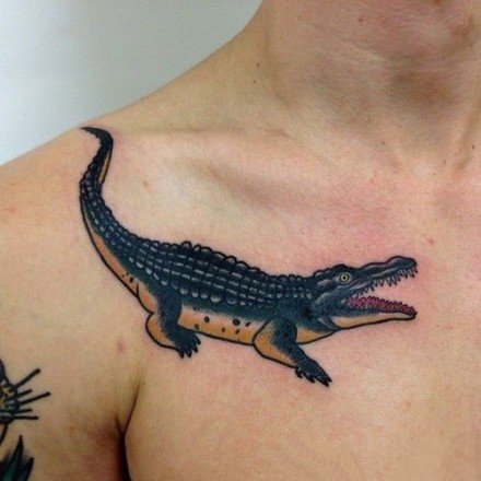 鳄鱼主题的9张鳄鱼纹身图案欣赏