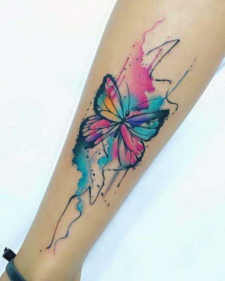 9张可爱的小蝴蝶纹身作品图片