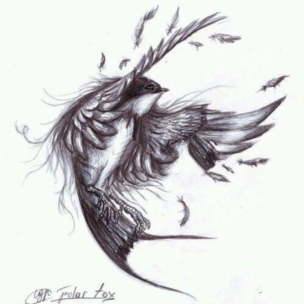 两只燕子主题的双飞燕纹身图案欣赏
