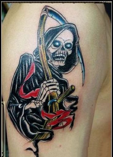 霸气的一组欧美死神纹身作品欣赏