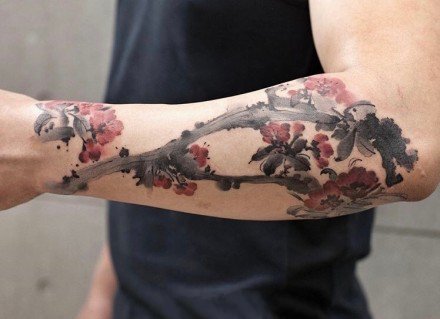 18组中国风水墨纹身作品图片