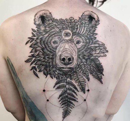 18张好看的欧美黑灰点刺动植物纹身作品