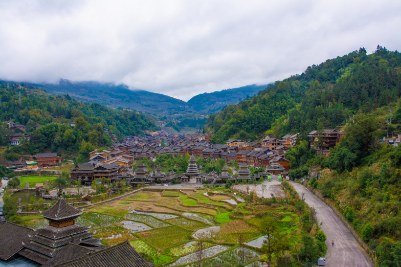 贵州黔东南苗族侗族自治州肇兴侗寨自然风景图片(9张)