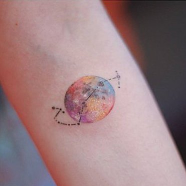 小清新的9张星球系列纹身图片