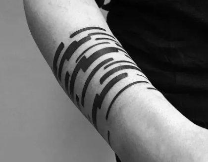 简单黑色的几何图形纹身图案欣赏