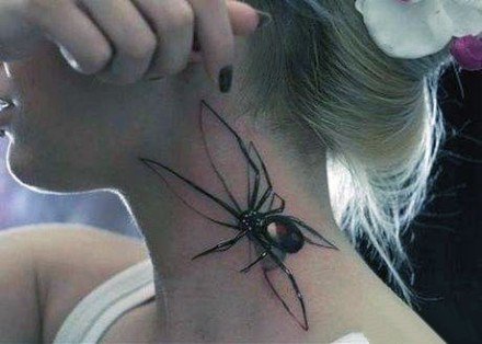 暗黑色的一组蜘蛛纹身作品欣赏