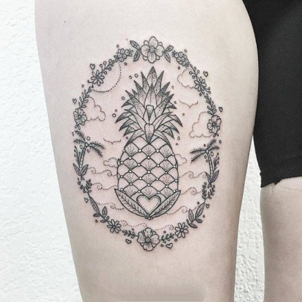 9张凤梨和菠萝的纹身图片欣赏