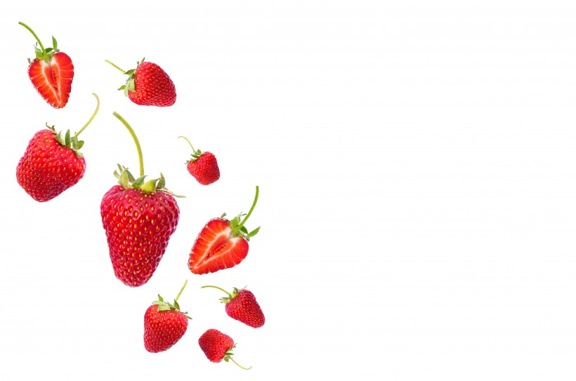 白色背景的草莓素材图片(12张)