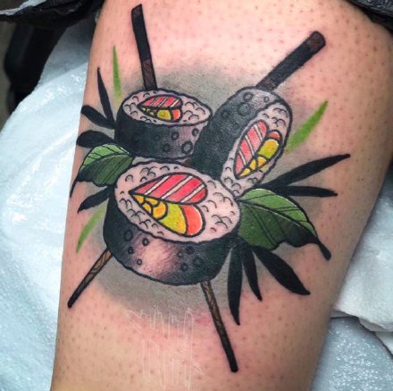 诱人的一组食物纹身图片赏析