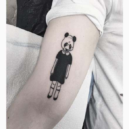 可爱的国宝熊猫的主题纹身作品9张