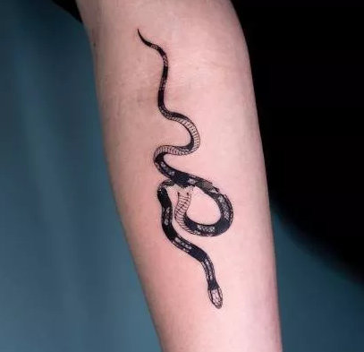 传统风格的9张黑蛇纹身作品图