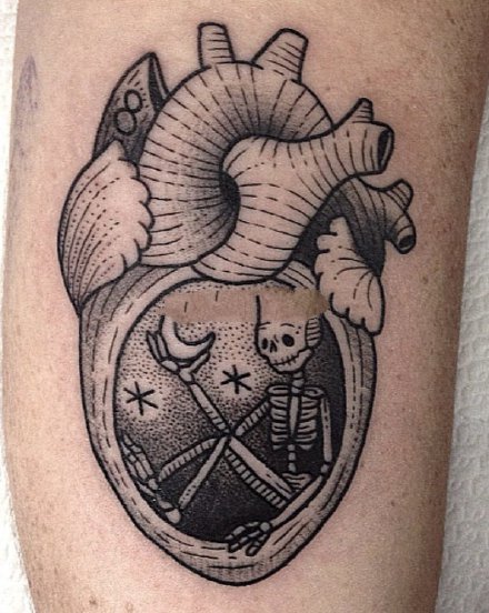 9组创意的心脏主题纹身图案作品