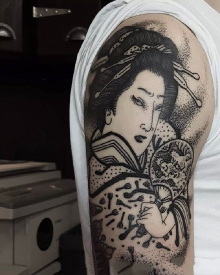 日式风格主题的人物纹身作品欣赏
