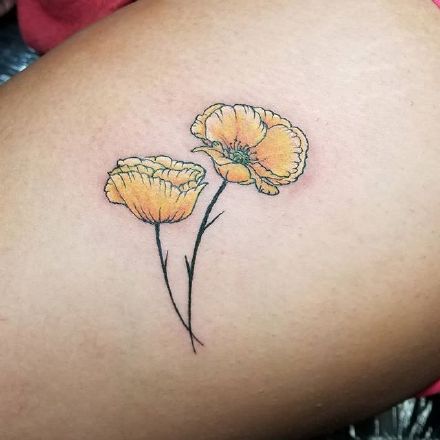 小清新漂亮的花朵元素纹身图案