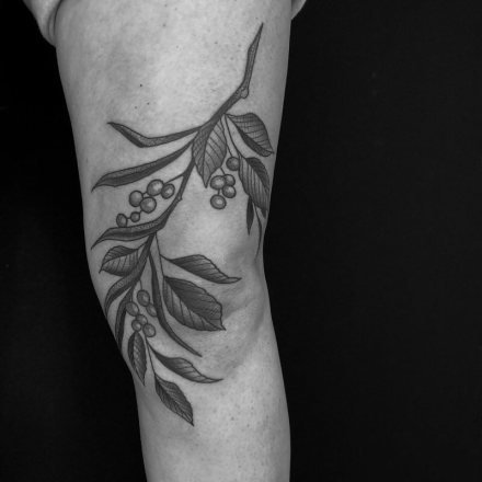 纹在膝盖上的一组创意纹身欣赏