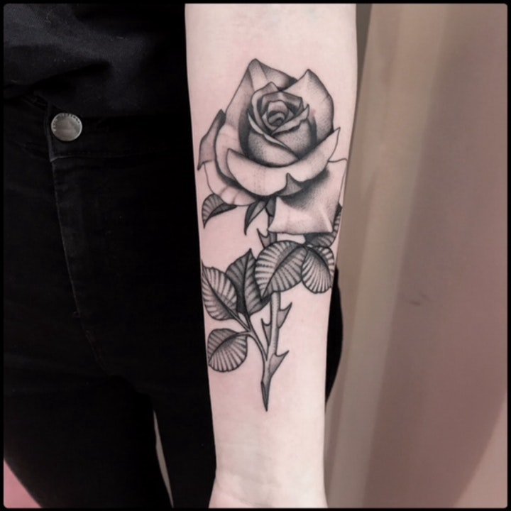 玫瑰纹身图  一组娇艳美丽的玫瑰纹身图案