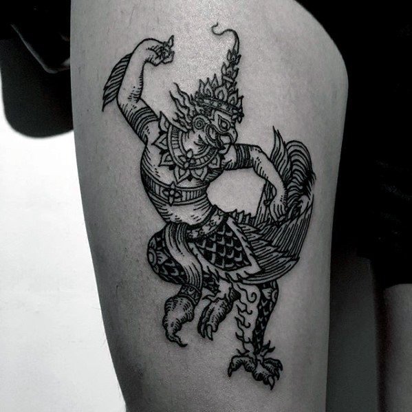 黑色纹身  多款造型百变的人形鸟怪物纹身图案