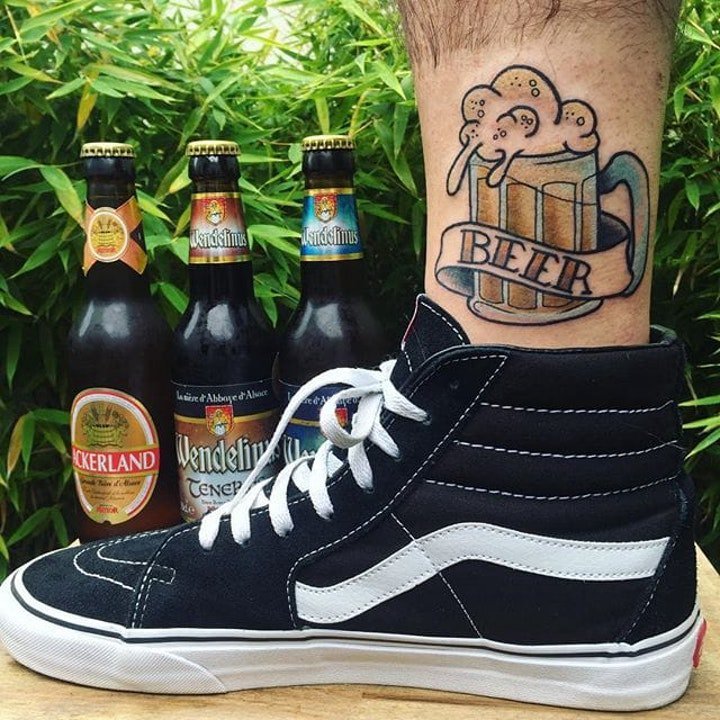 啤酒纹身图案  清凉爽口的啤酒纹身图案