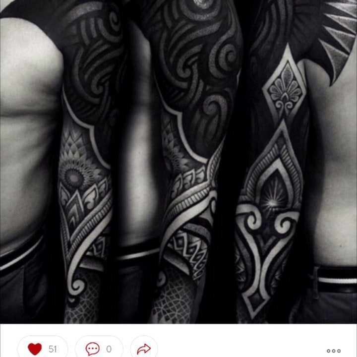 纹身黑色  部落气息浓厚的黑色图腾纹身图案
