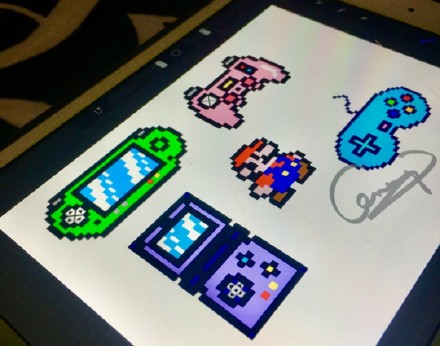 老式游戏机系列的一组纹身图片