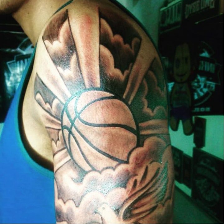 篮球图案纹身   多款热血沸腾的篮球纹身图案