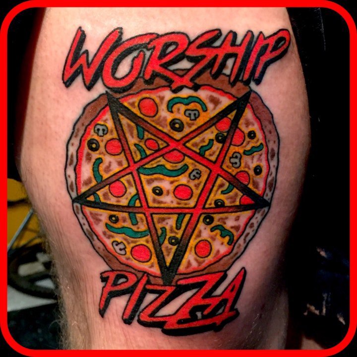 披萨纹身图案  颇受欢迎的披萨食物纹身图案