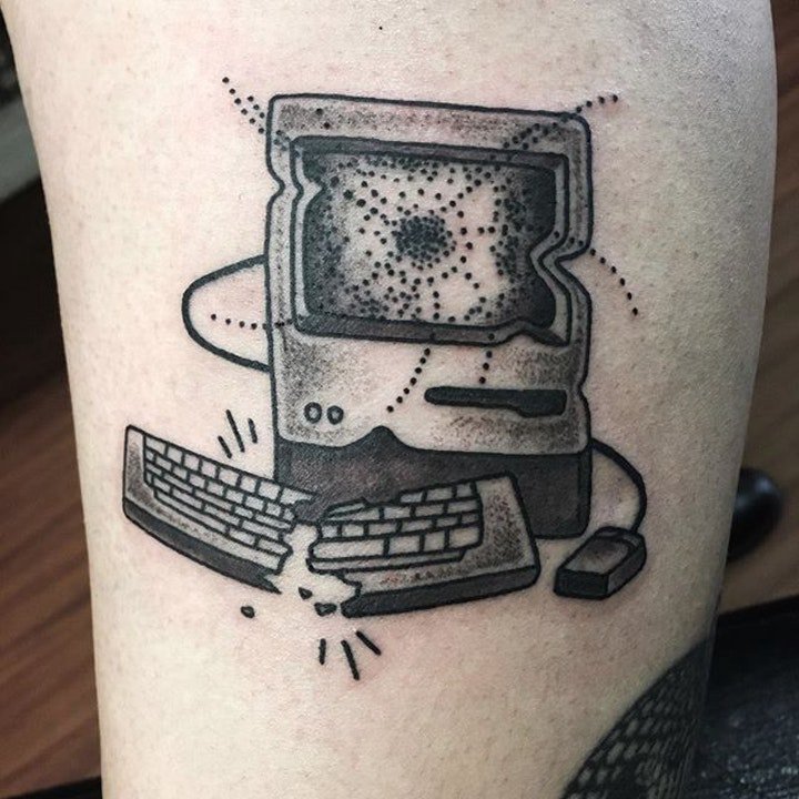创意纹身男  适合IT男创意而又奇特的电脑纹身图案