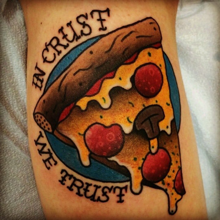披萨纹身图案  颇受欢迎的披萨食物纹身图案