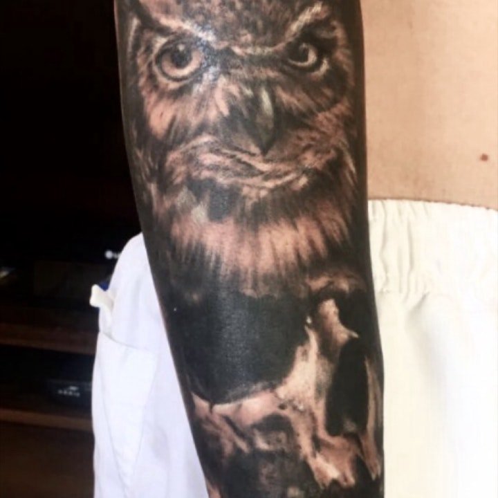 纹身猫头鹰   宛如黑夜精灵的猫头鹰纹身图案