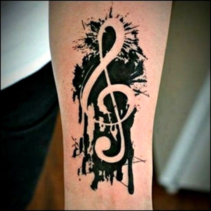 音乐符号纹身  灵动而又美妙的音符纹身图案