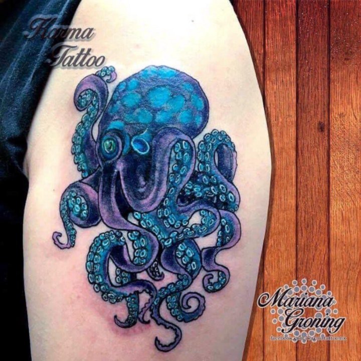 章鱼纹身图案  多款狡猾而又软乎乎的章鱼纹身图案