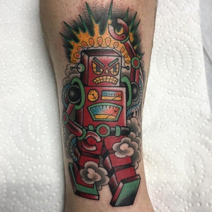 机器人纹身  多款造型百变的机器人纹身图案
