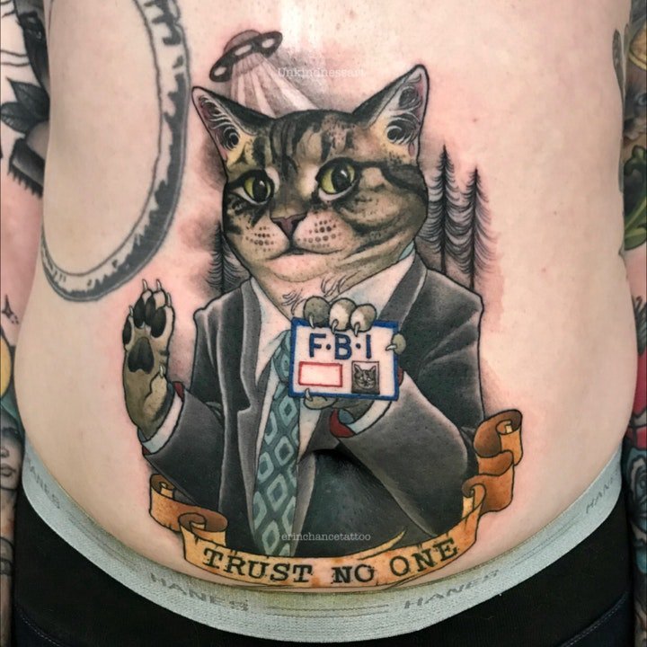 纹身 猫图案   独立而又高冷的猫咪纹身图案