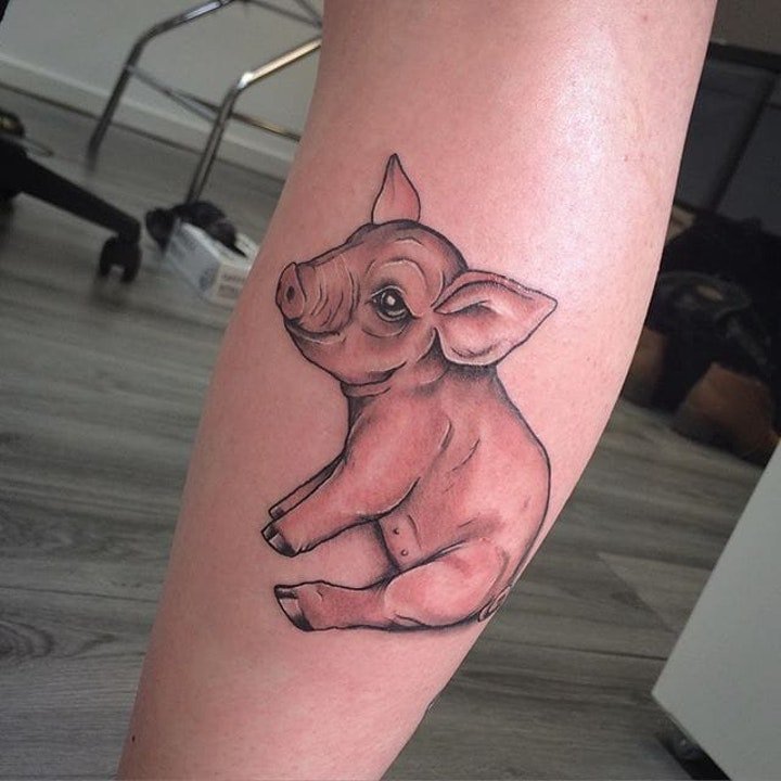 小猪纹身图案  呆萌可爱的小猪纹身图案