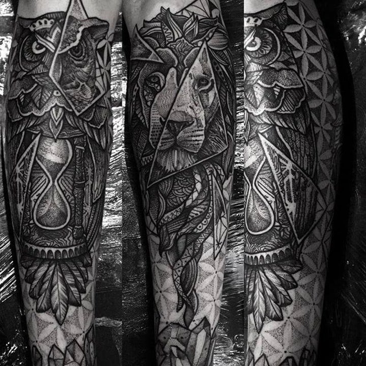 狮子 纹身图案   多款霸气侧漏的狮子纹身图案