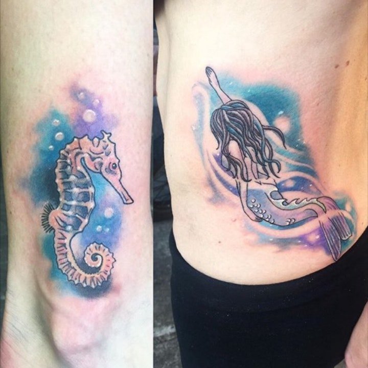 纹身美人鱼   9款美艳而又设计感十足的美人鱼纹身图案