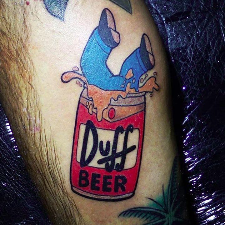 啤酒纹身图案   平顺甘醇清爽可口的啤酒瓶纹身图案