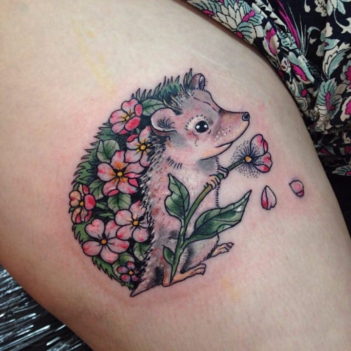 花朵纹身图案 创意的一组向日葵等小花朵纹身图案