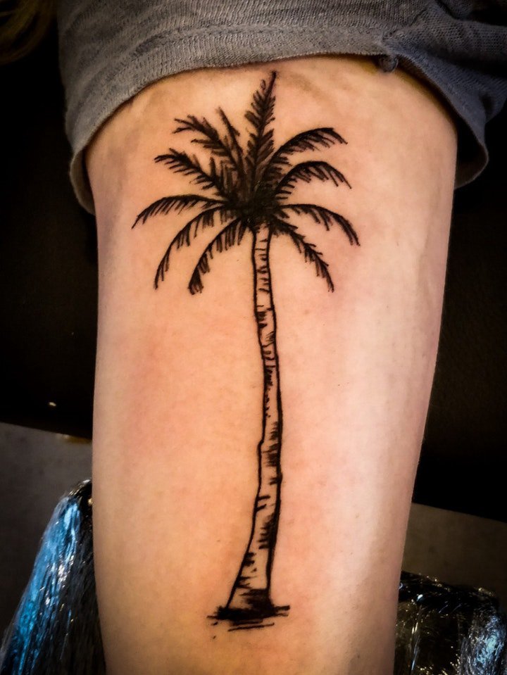 树的纹身图案 身体各个部位水墨风格的树的纹身图案