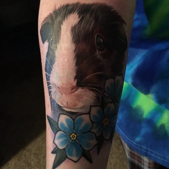 动物纹身图片   呆萌可爱的荷兰猪纹身图案
