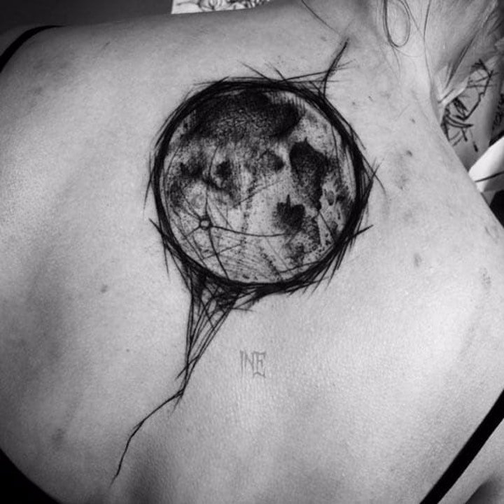纹身月亮   时尚与技巧并行的月亮月球纹身图案