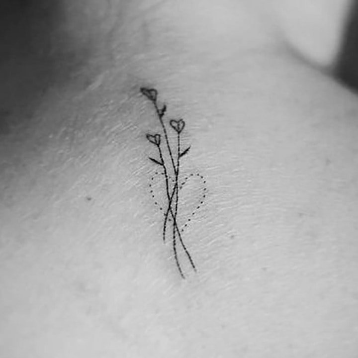 花朵纹身图案 身体各部位彩绘纹身和黑灰纹身植物花朵纹身图案