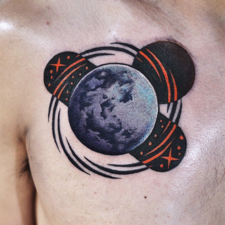 纹身月亮   时尚与技巧并行的月亮月球纹身图案