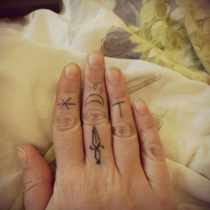 手指头纹身图案 各种不同图案和花样的手指头纹身图案