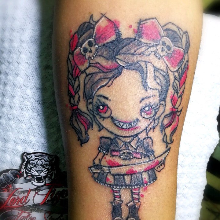 小女孩纹身图 身体各部位的各种小女孩纹身图案