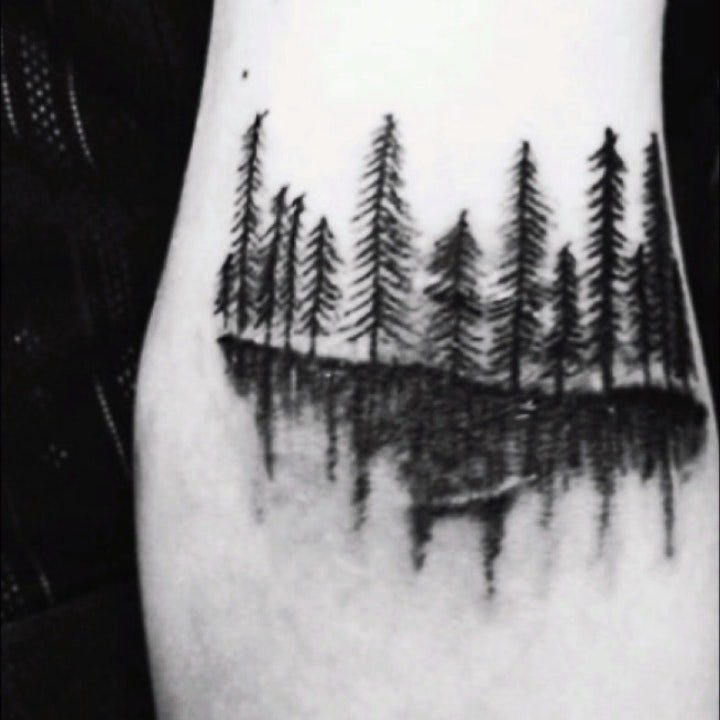 树林纹身图案  9款创意而又精彩的森林纹身图案